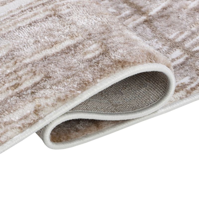 Rektangulært Tæppe 160x230 cm Beige Træstruktur Mønster