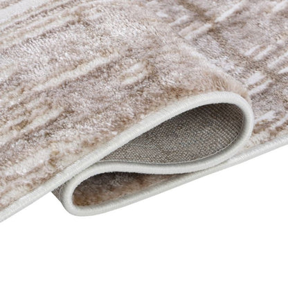 Rektangulært Tæppe 160x230 cm Beige Træstruktur Mønster
