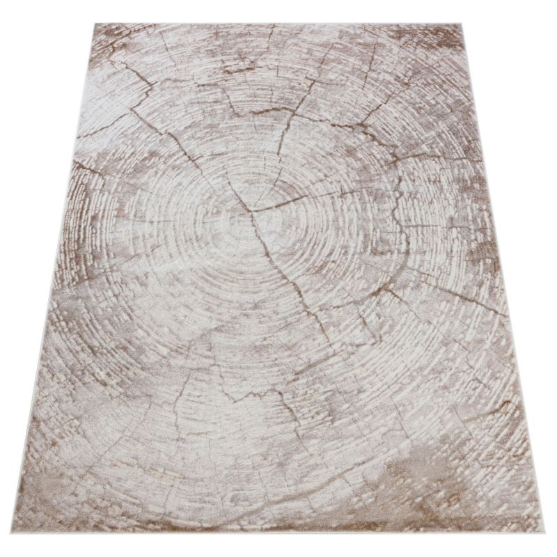 Rektangulært Tæppe 160x230 cm Beige Træstruktur Mønster