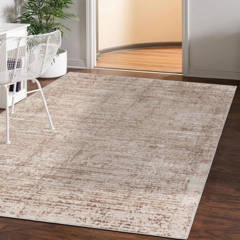 Tæppe 160x230 cm Beige Abstrakt Mønster Polyester