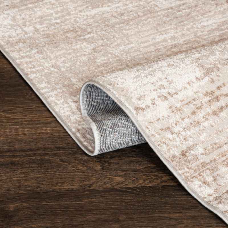 Tæppe 160x230 cm Beige Abstrakt Mønster Polyester