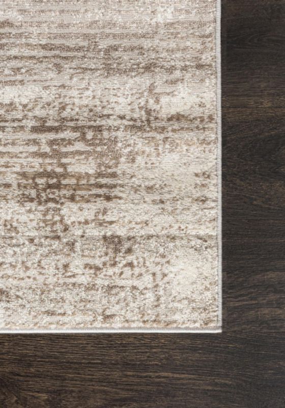 Tæppe 160x230 cm Beige Abstrakt Mønster Polyester