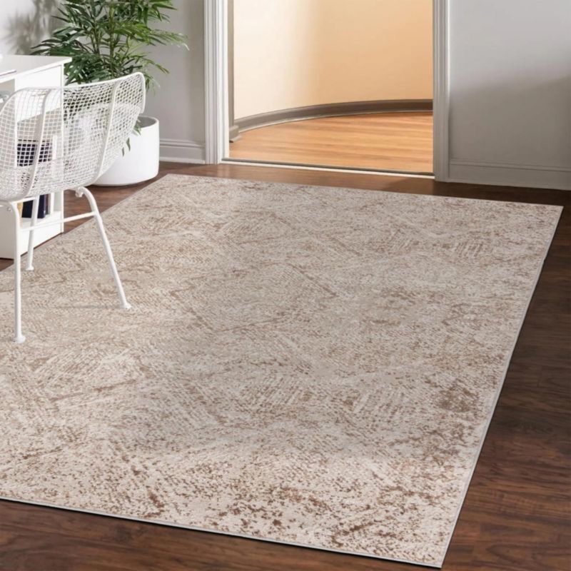 Abstrakt Tæppe 160x230 cm Beige Polyester/Polypropylen