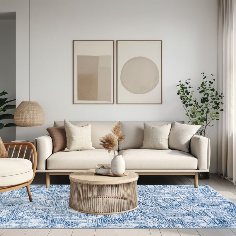 Indendørs Tæppe Sicilia NS03A Rektangel 160x230 cm Blå Geometrisk