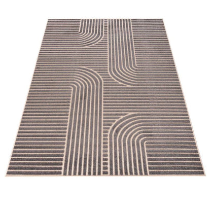 Udendørs Tæppe 160x230 cm Grå Geometrisk Mønster