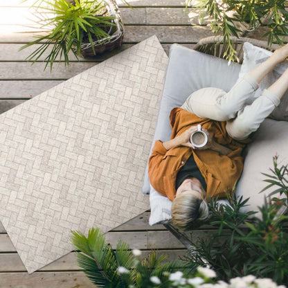Vinylgulv med Tryk 150x225 cm Beige 1 stk.