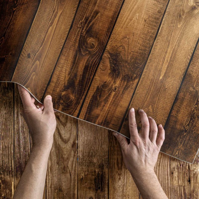 Udendørs Vinyltæppe Trælook 120x180 cm Brun 2,16 m²