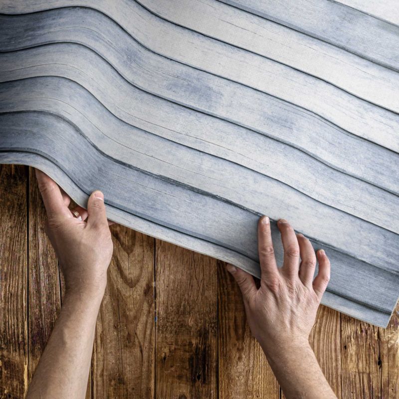 Udendørs Vinyltæppe Grå Plankedesign 80x120 cm | 4069491854031