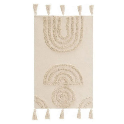 Bomuldsgulvtæppe Scandi 170x110 cm Beige