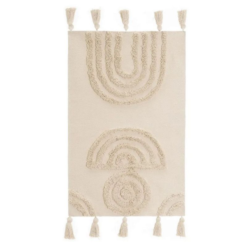Bomuldsgulvtæppe Scandi 170x110 cm Beige