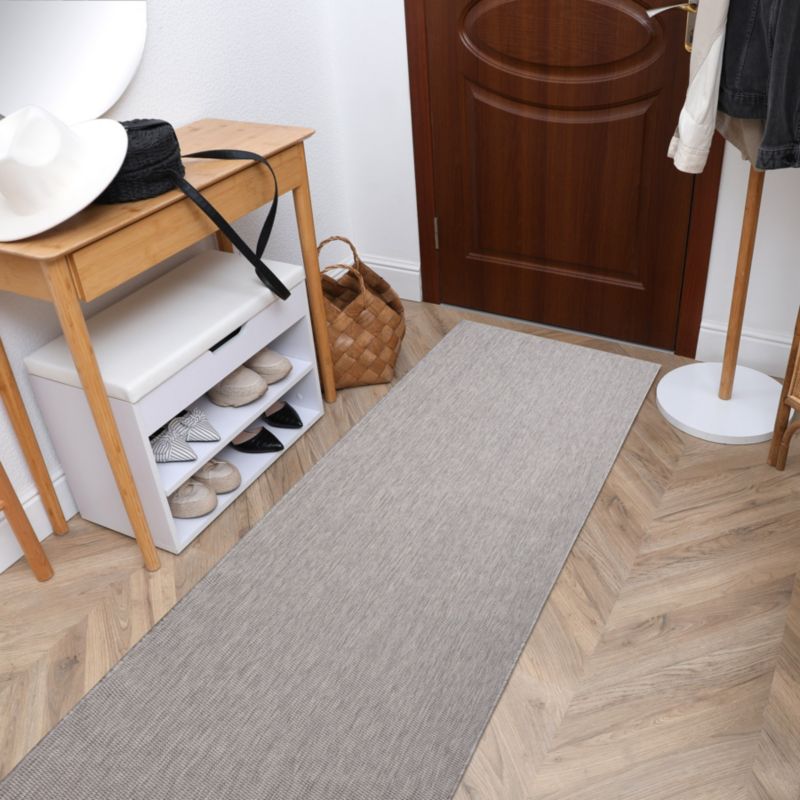 Udvendigt Tæppe 60x250 cm Grå Polypropylen D2478