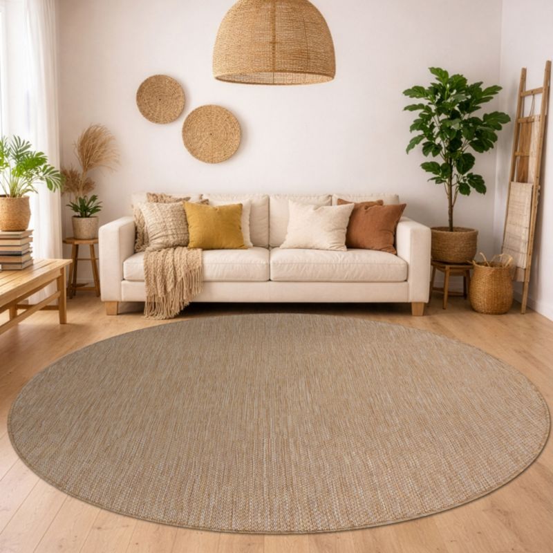 Udendørs Tæppe Rundt 200 cm Beige