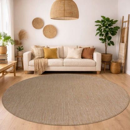 Udendørs Tæppe Rundt 200 cm Beige