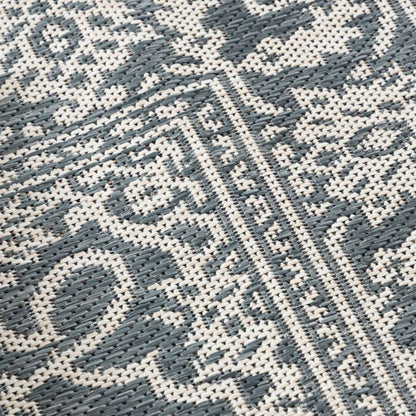 Udendørs Tæppe 200x300 cm Blå Orientalsk Mønster