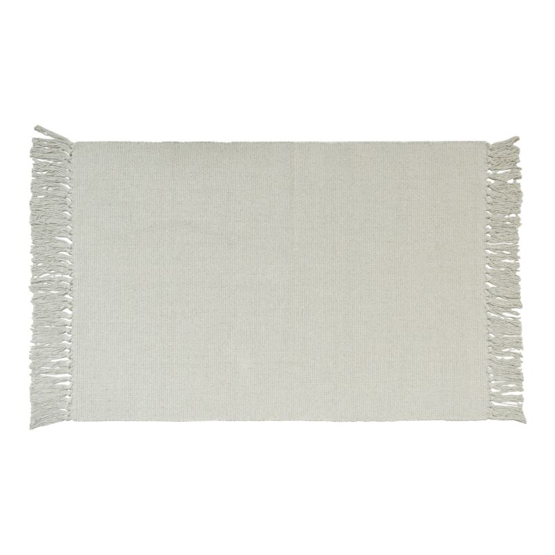 Beige tæppe 50 x 80 cm – håndvævet i 100% bomuld
