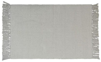 Beige tæppe 50 x 80 cm – håndvævet i 100% bomuld
