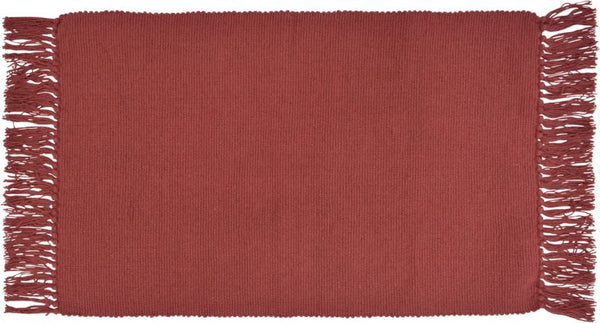 Bomuldsmåtte 50x80 cm Mørk Koral Håndvævet