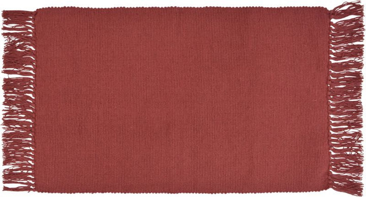 Bomuldsmåtte 50x80 cm Mørk Koral Håndvævet