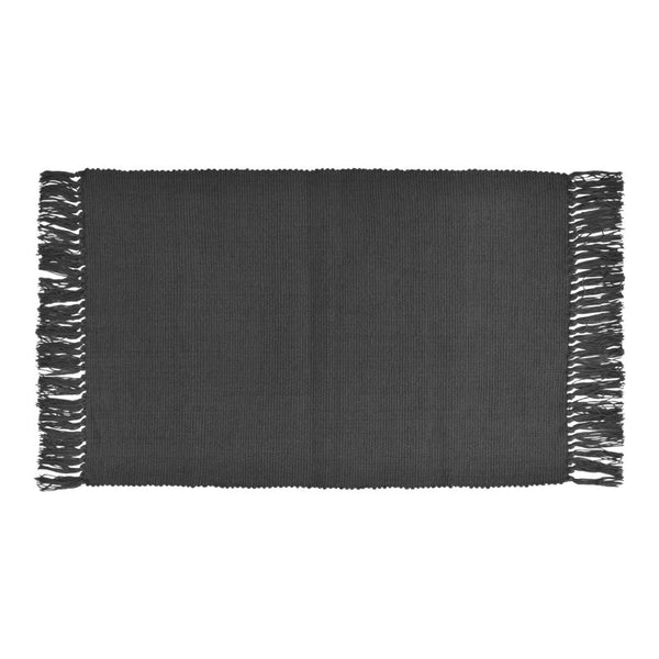 Bomuldsmåtte 50x80 cm Mørkegrå Håndvævet