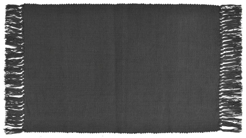 Bomuldsmåtte 50x80 cm Mørkegrå Håndvævet