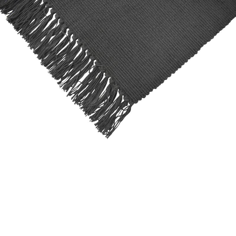 Bomuldsmåtte 50x80 cm Mørkegrå Håndvævet