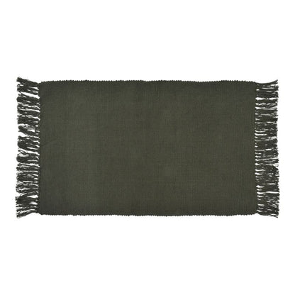 Bomuldsmåtte 50x80 cm Mørkegrøn Håndvævet