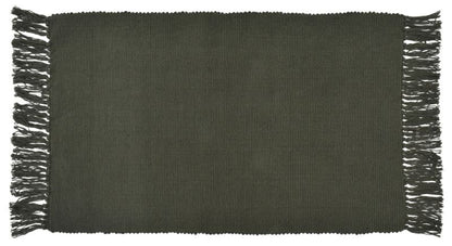 Bomuldsmåtte 50x80 cm Mørkegrøn Håndvævet