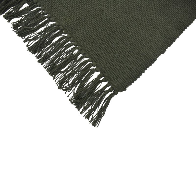 Bomuldsmåtte 50x80 cm Mørkegrøn Håndvævet