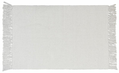 Bomulds Tæppe 50x80 cm Creme Håndvævet