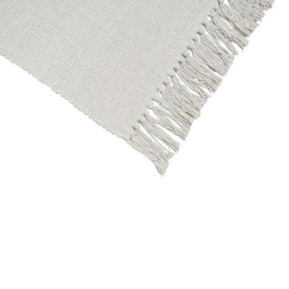Bomulds Tæppe 50x80 cm Creme Håndvævet