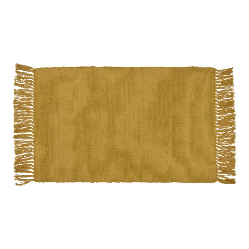Bomuldsgulvtæppe 50x80 cm Sennepsgul Håndvævet