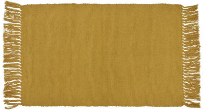 Bomuldsgulvtæppe 50x80 cm Sennepsgul Håndvævet
