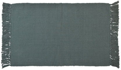 Grønt håndvævet tæppe 50 x 80 cm i 100% bomuld