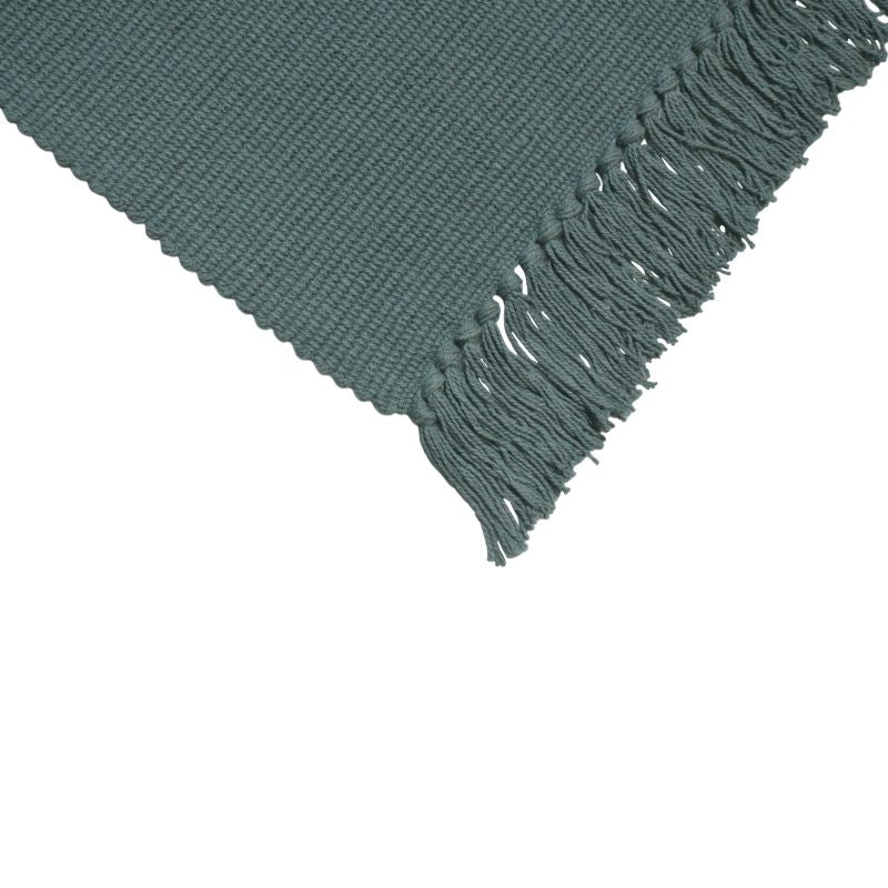 Bomuldstæppe 50x80 cm Grøn Håndvævet