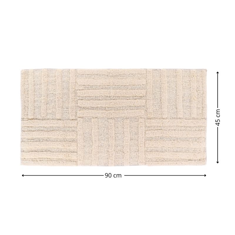 Bademåtte Anna 45x90 cm Beige Bomuld 1 stk.