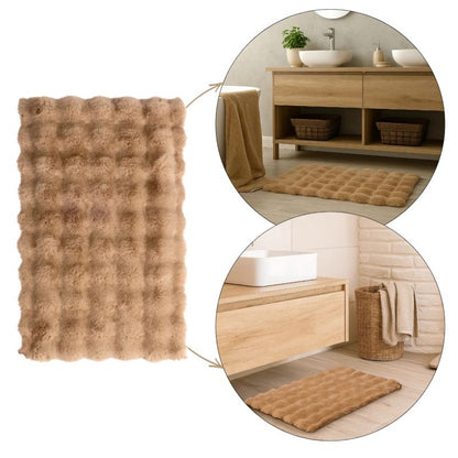 Bademåtte Shaggy Beige 50x80 cm Polyester