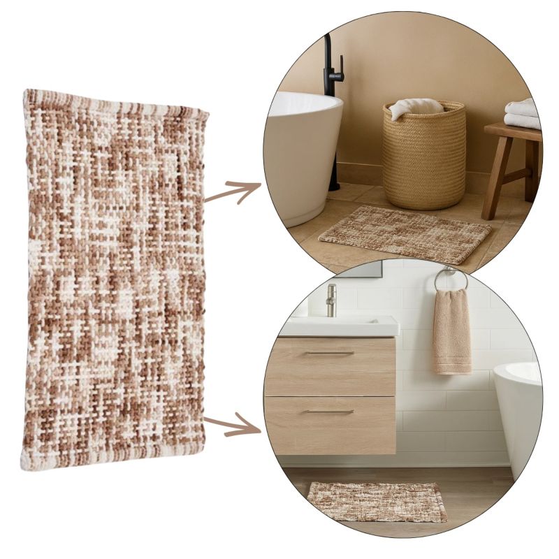 Bademåtte Berilo Beige Blød 80x50 cm 1 stk.