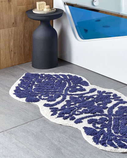 Badeværelsesmåtte 150 x 60 cm Marineblå Bomuld
