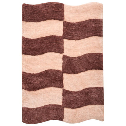 Bademåtte 60x90 cm Beige Brun Geometrisk Mønster