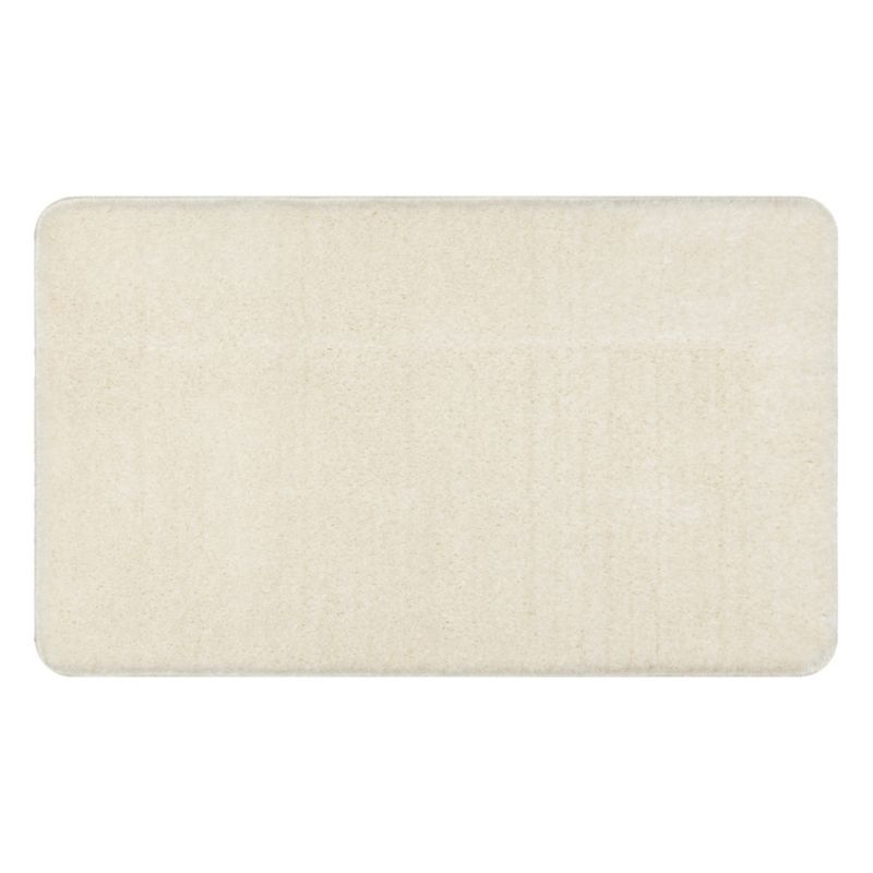 Bademåtte 50x80 cm Hvid Polyester Skridsikker 1 stk.
