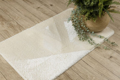 Bademåtte 50x80 cm Hvid Polyester Skridsikker 1 stk.