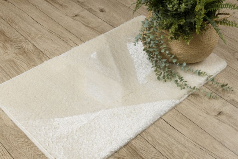 Bademåtte 50x80 cm Hvid Polyester Skridsikker 1 stk.