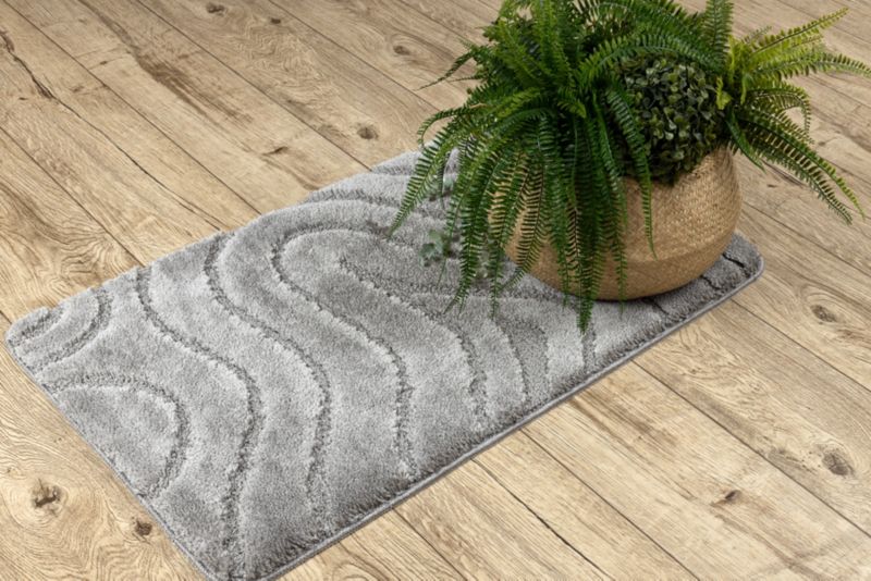Bademåtte 50x80 cm Grå Polypropylen Skridsikker 1 stk.