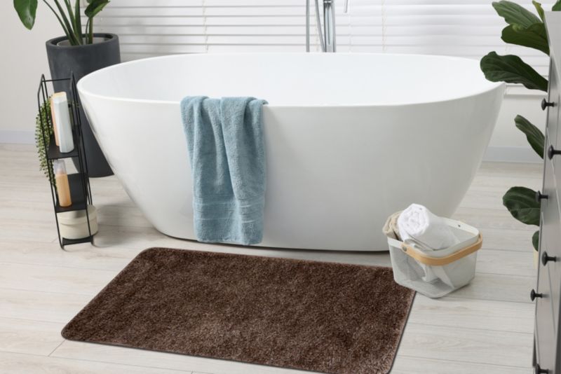 Bademåtte 60x100 cm Beige Polyester Skridsikker 1 stk. | KPL354