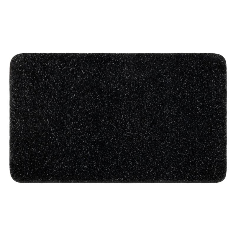 Bademåtte 60x100 cm Sort Polyester Skridsikker 1 stk. | KPL232