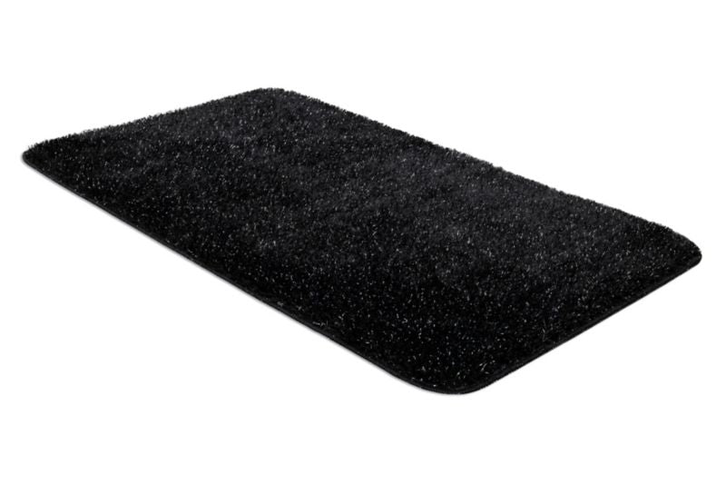 Bademåtte 60x100 cm Sort Polyester Skridsikker 1 stk. | KPL232