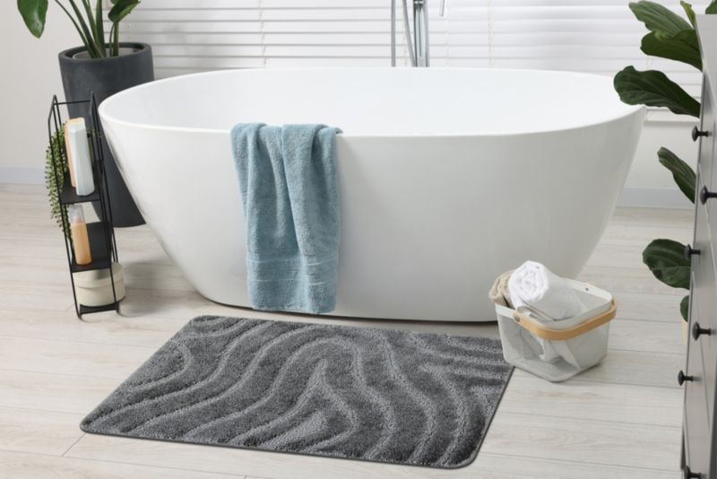Bademåtte 60x100 cm Grå Polypropylen Skridsikker 1 stk. | KPL262
