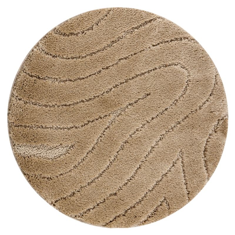 Bademåtte Rund 100 cm Beige Polypropylen 1 stk.