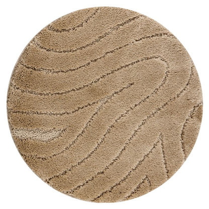 Bademåtte Rund 100 cm Beige Polypropylen 1 stk.