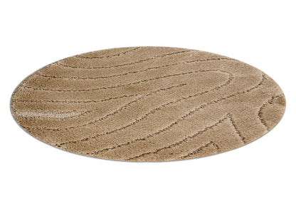 Bademåtte Rund 100 cm Beige Polypropylen 1 stk.